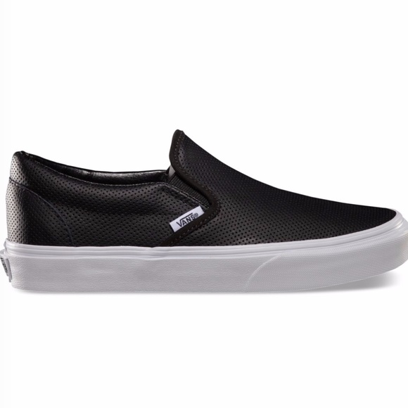 Vans Shoes - Vans Perf leather black slip on